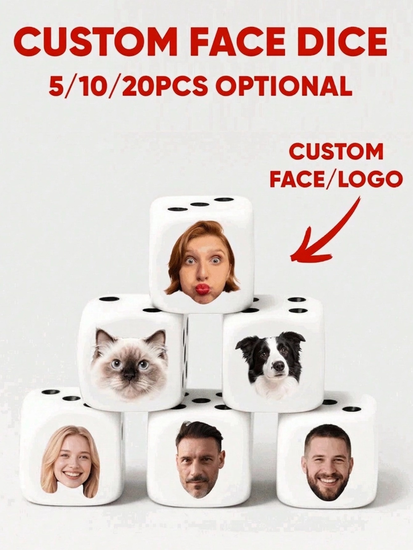 Party Games School - Custom Face Dice Personalized Face Dice