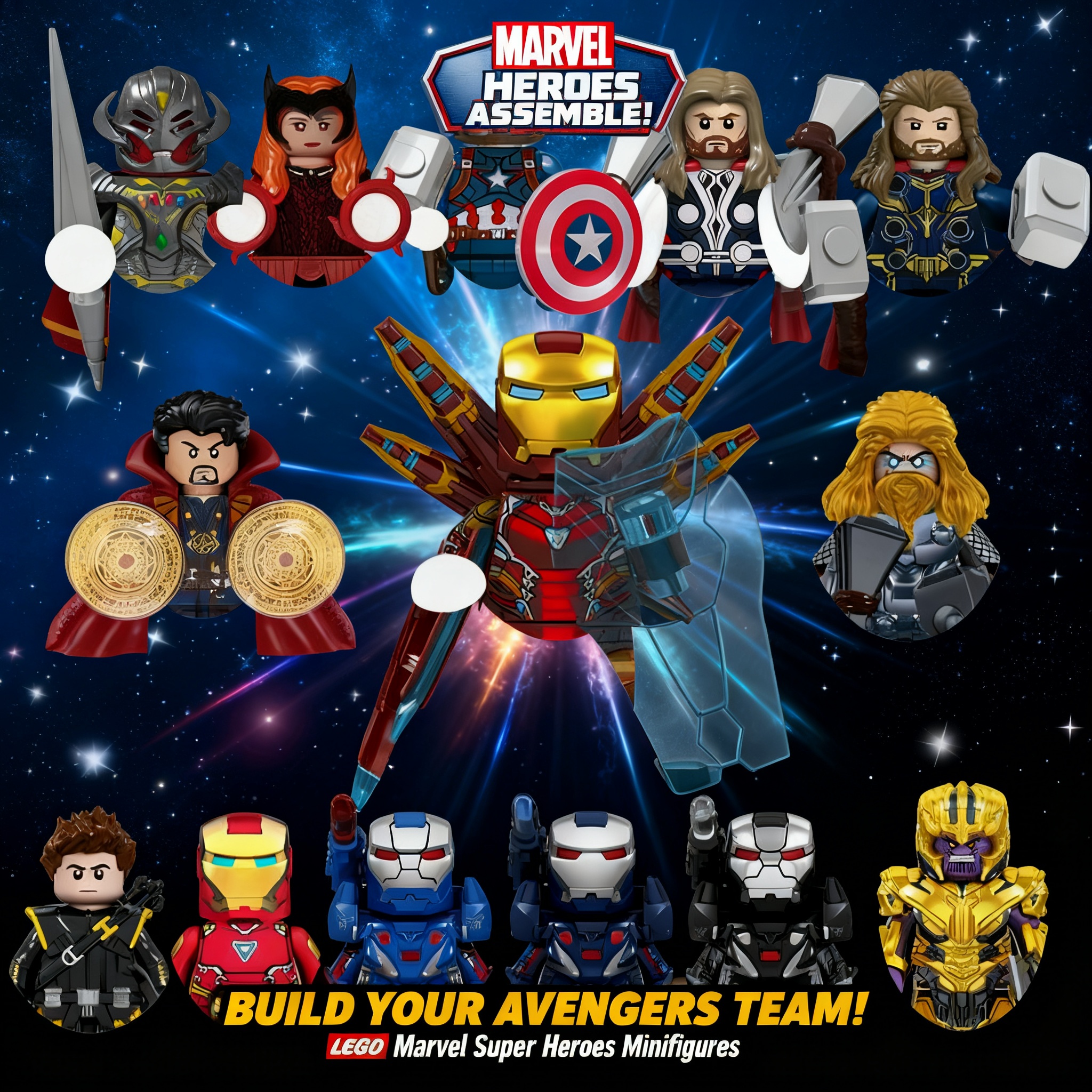 Kids Party Games - 2026 Marvel Building Blocks Bricks For