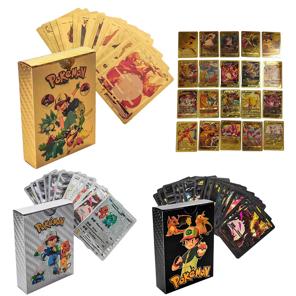 Party Games Good - 55PCS Pokemon Cards Vmax GX Gold