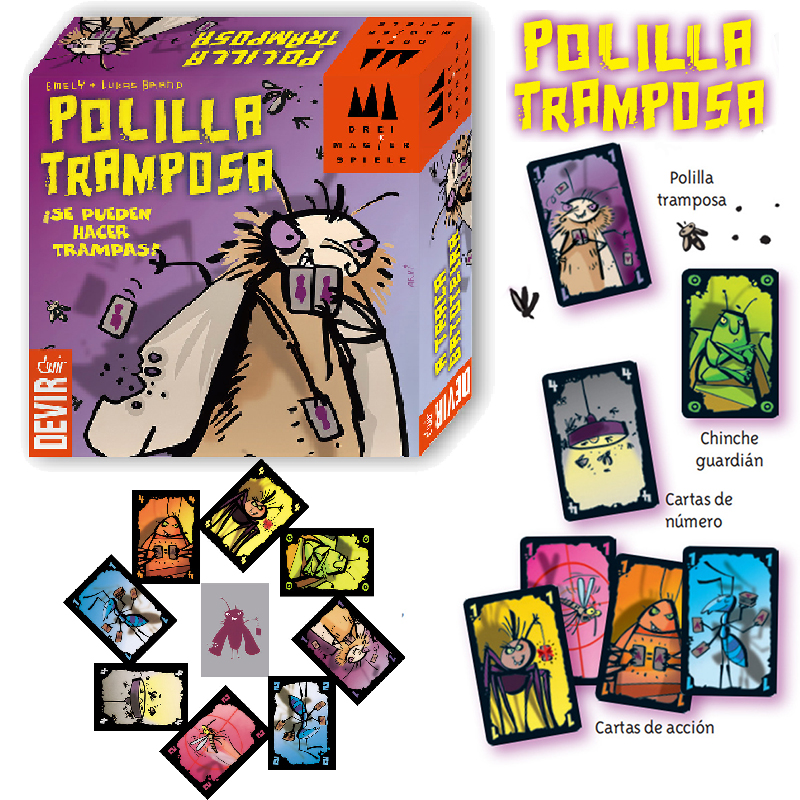 Party Games Juego - Spanish Polilla Tramposa Card Game The