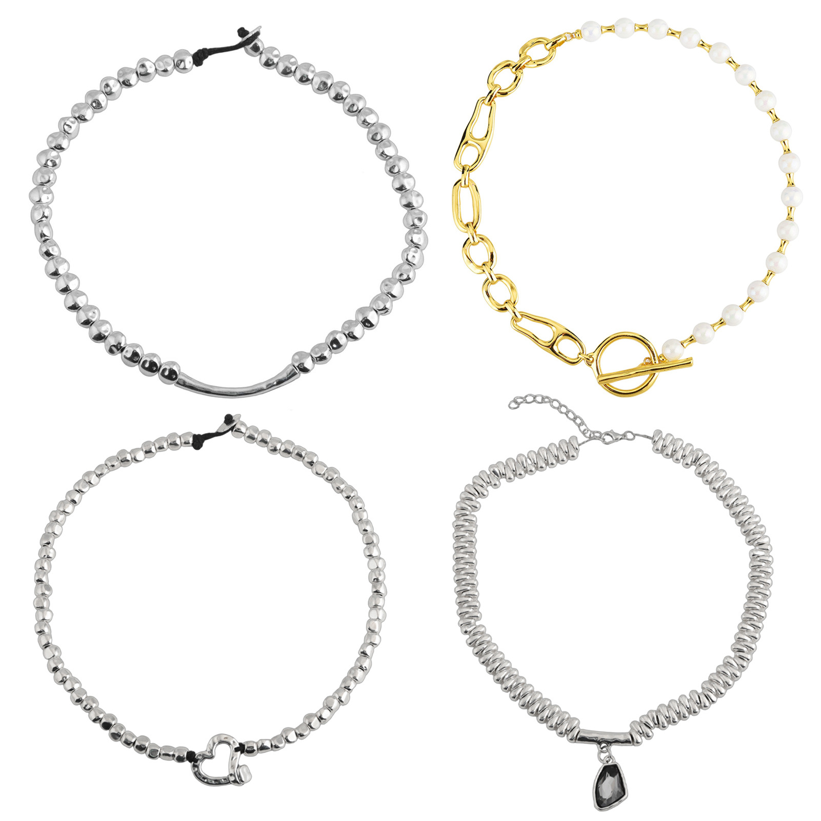 Party Games In Spanish - Heart-Shaped Diamond Paperclip Necklace Spanish Geometric