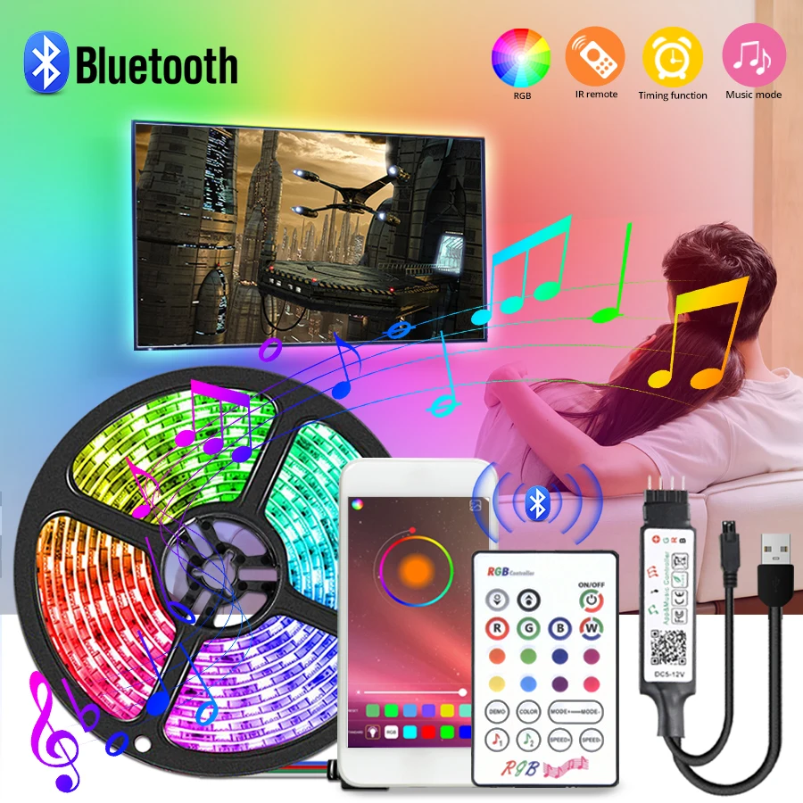 Party Games Switch - 5M Bluetooth 5V USB LED Strip