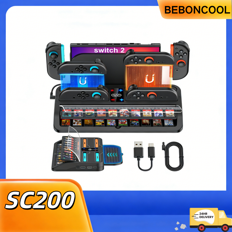 Party Games Switch - BEBONCOOL SC200 Switch2 Charging Dock 4-Controller