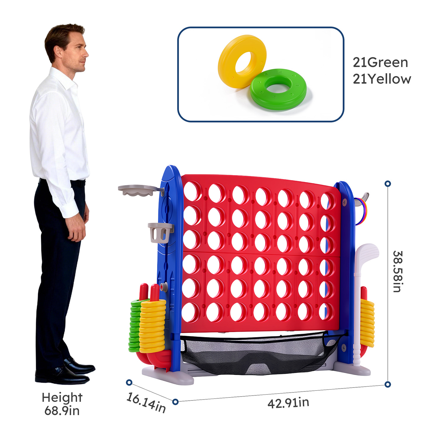 4-in-1 Giant Connect Game Set  – Giant Connect Four Bewertung und Preis