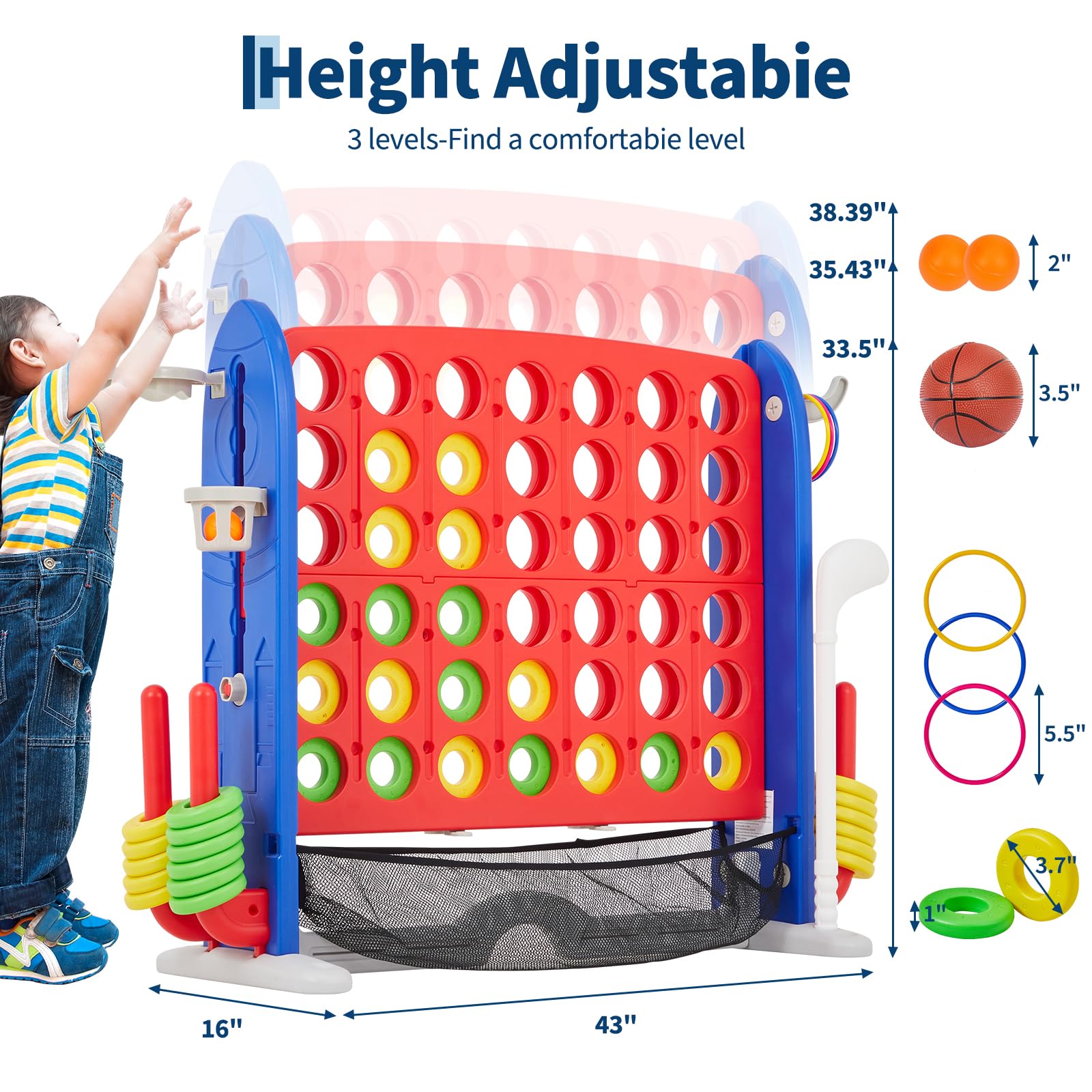Adjustable Height Giant 4-to-S – Giant Connect Four Bewertung und Preis