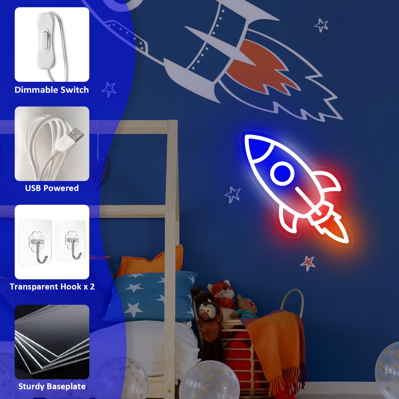Rocket Neon Sign, USB Powered  – Party Games Switch Bewertung und Preis