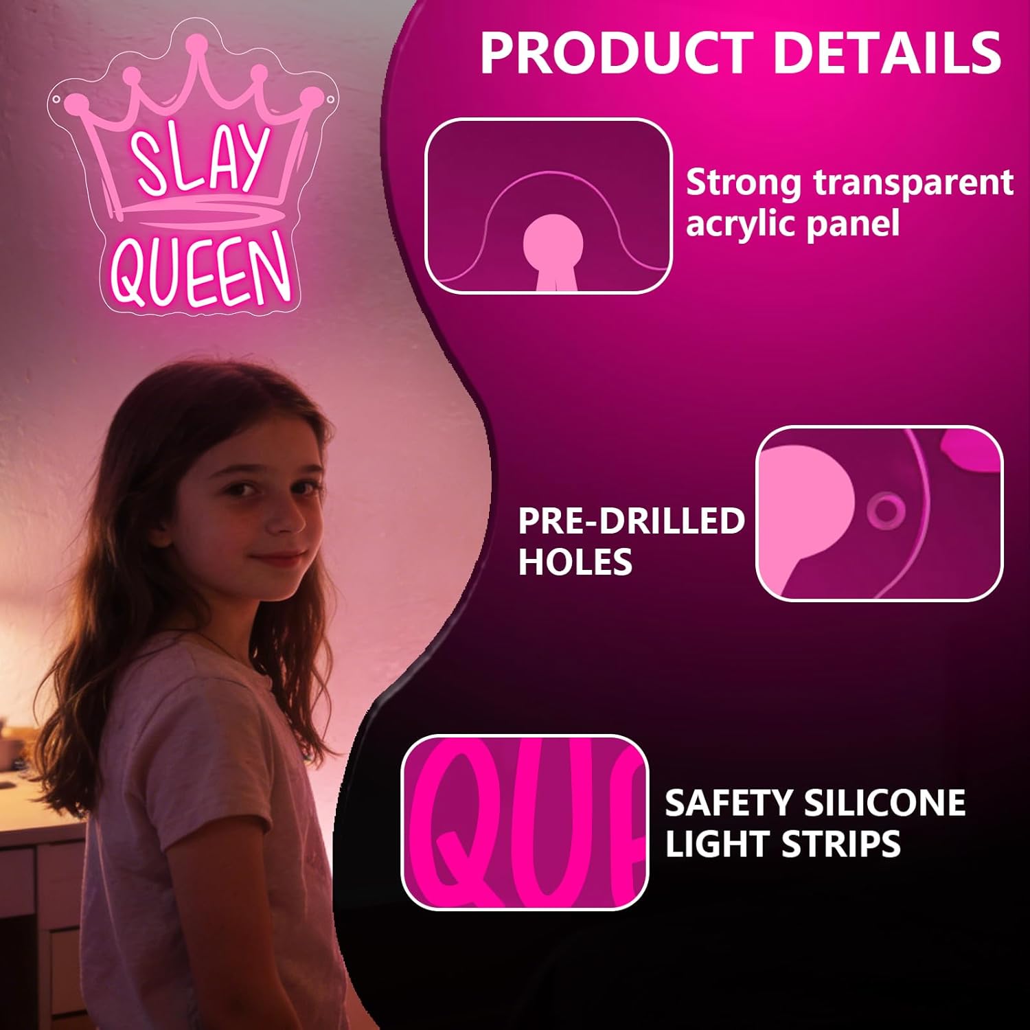 Slay Queen Neon Sign LED Neon  – Party Games Girls Night Bewertung und Preis